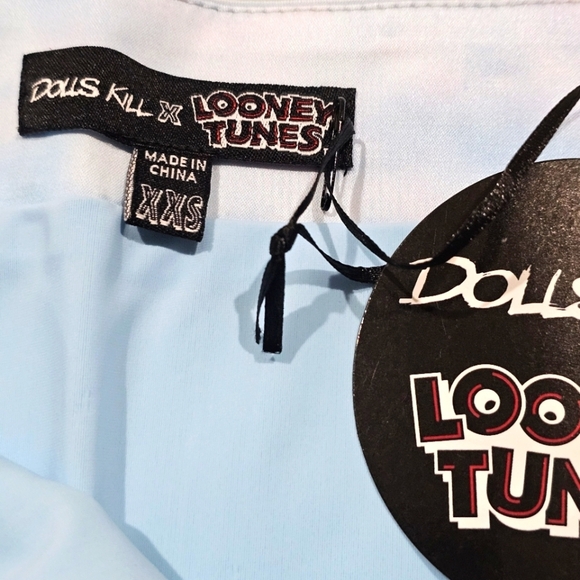 Looney Tunes ✦ Be A Queen Satin Mini Skirt ✦ Drag Graphic High Waist Hidden Zip - Picture 9 of 16